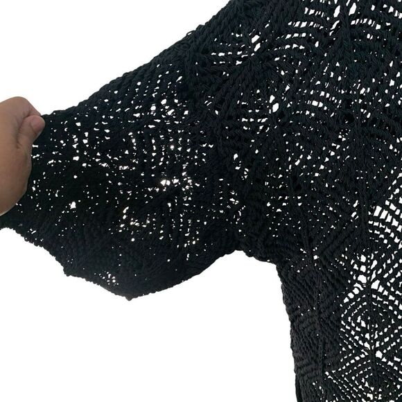 Zara Pointelle Open Knit Sweater Crochet Loose Fit Oversized Blogger Fav XL NWT - Picture 5 of 10